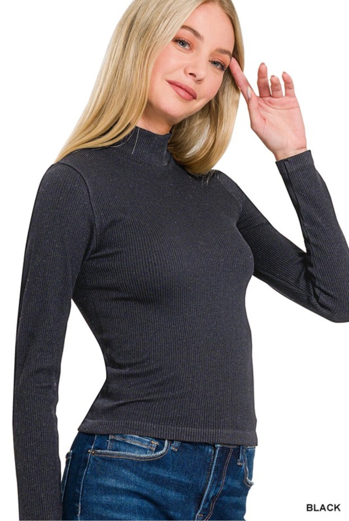Seamless Ribbed Turtleneck
