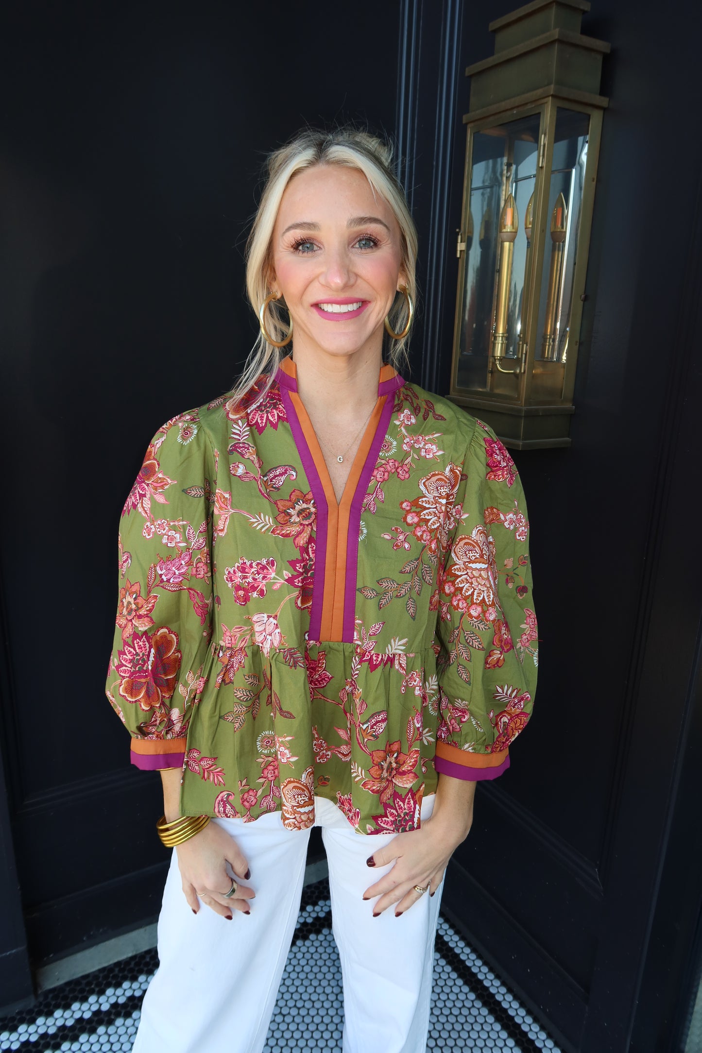 Paisley Puff Sleeve Top