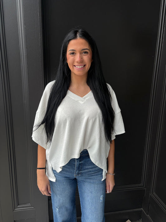 Molly Oversized V-Neck Top