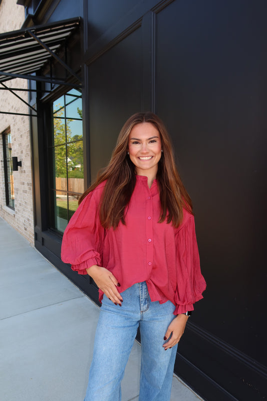 Poppy Puff Sleeve Top