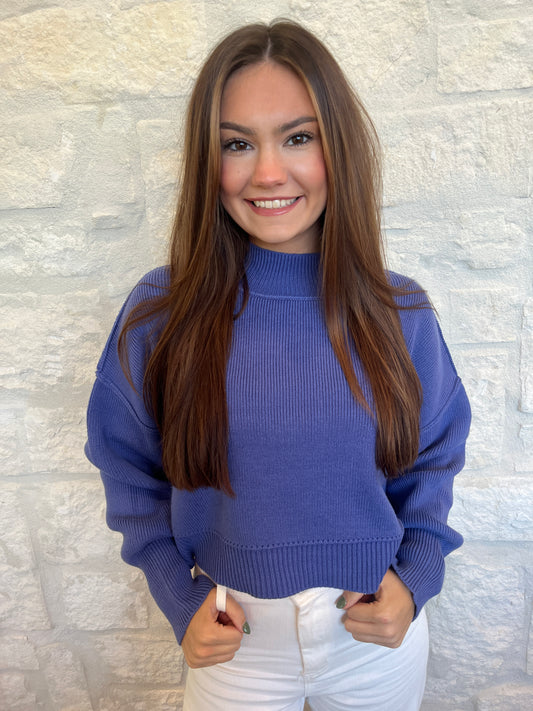 Sally Split Cropped Sweater
